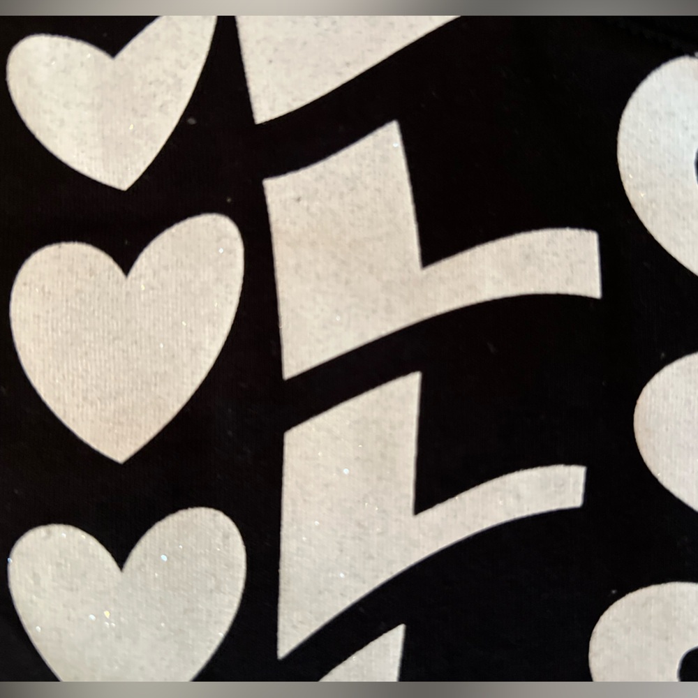 LOVE MOSCHINO Printed Hearts Tshirt 40 IT 4-6 NWT Black/White Short Sleeve Shirt - Picture 11 of 11